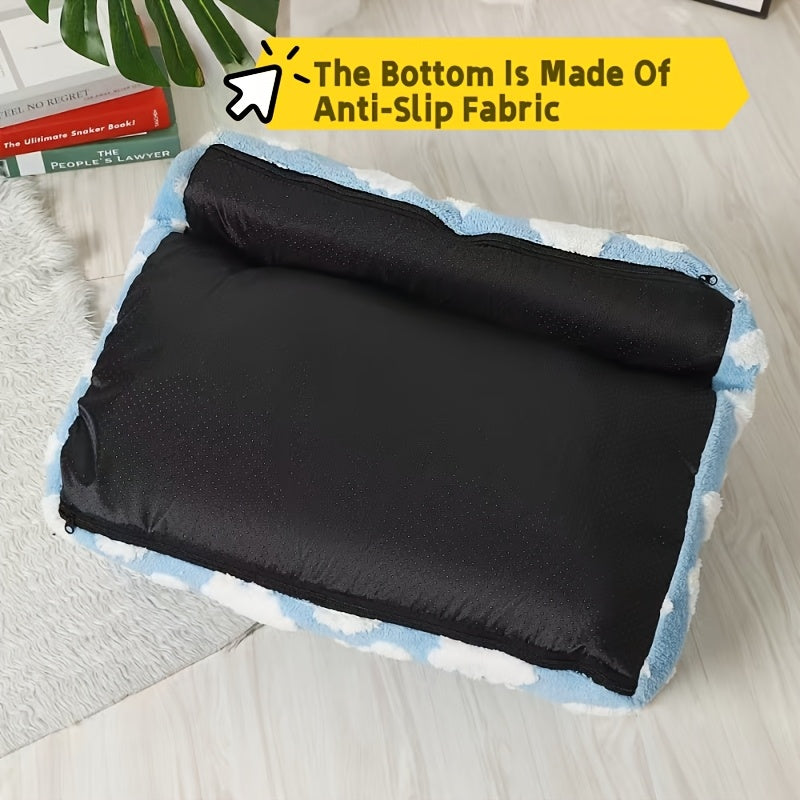 Cozy Cloud Pattern Pet Sofa Bed for Dogs & Cats - Large, All-Season, Soft & Warm, Detachable Cover, Ideal for Indoor/Outdoor Use, Allseason Sofa Bed | Playful Design | Durable Polyester Cover, Pet Beds
