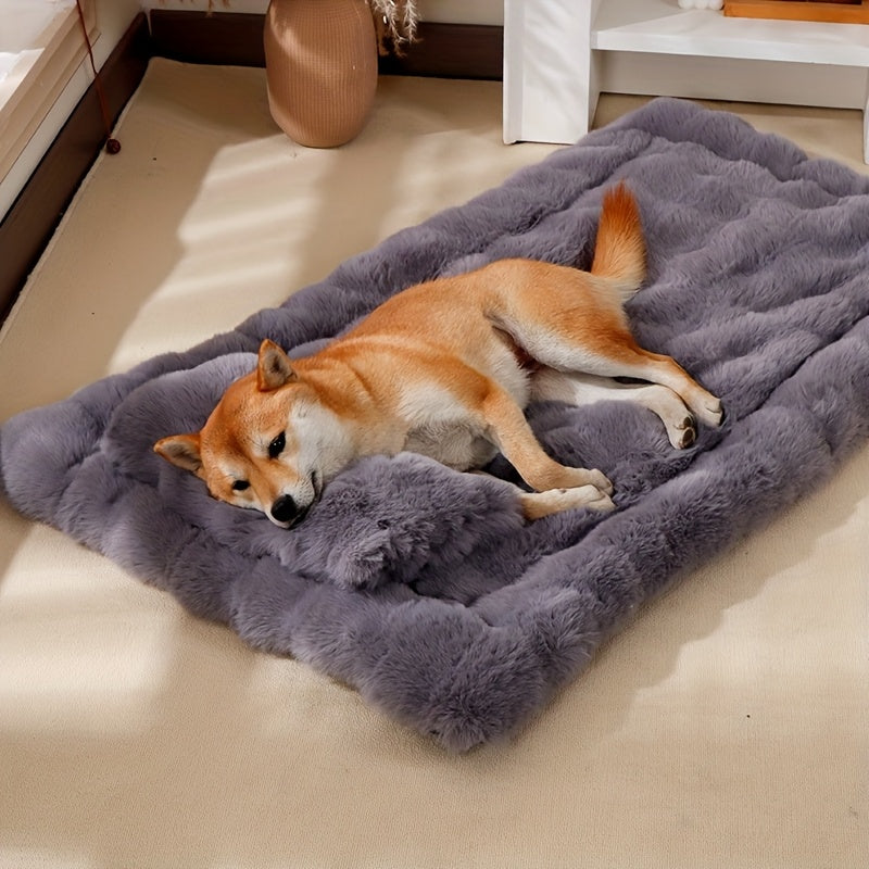 Luxurious Plush Pet Bed for Dogs & Cats - Soft, Warm, All-Season Comfort, Rectangular Polyester Blanket in Assorted Colors, Ideal for Small to Large Breeds