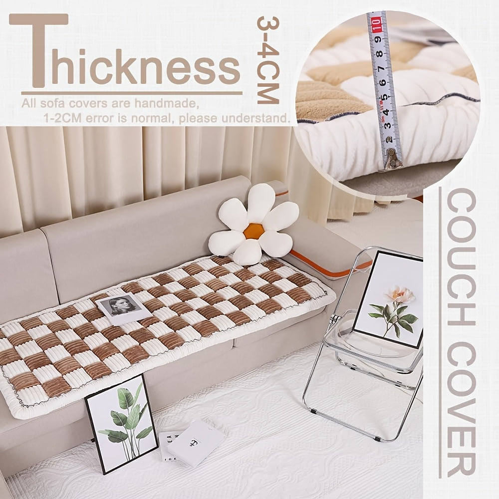 Backseat Pet Bed Mat, Plaid Dog Bed For Car Back Seat, Pet Couch Cover For Sofa, Multi-Purpose Plush Thick Pet Cushion Floor Pad, Non-Slip Travel Dog Bed, Couch Covers For Dogs Washable