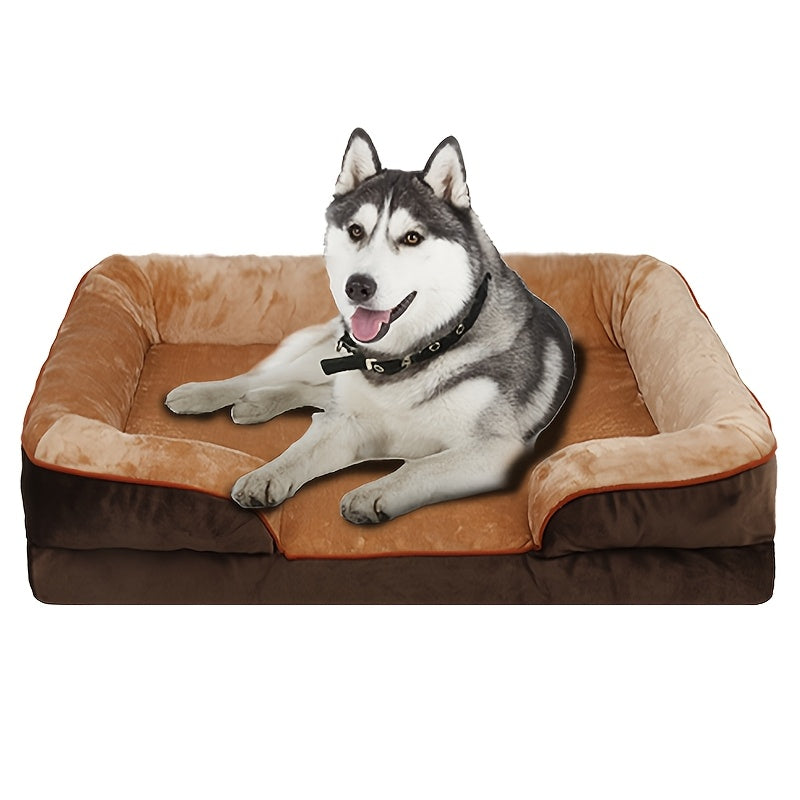 Super Large Dog Orthopedic Dog Bed Washable Dog Sofa Bed, Supporting Foam Pet Sofa Bed, Detachable & Washable, All-Season Use, Comfortable & Soft, Antiskid Bottom, Suitable for All Dog Sizes (Small, Medium, Large, Extra Large), Polyester Material, Easy