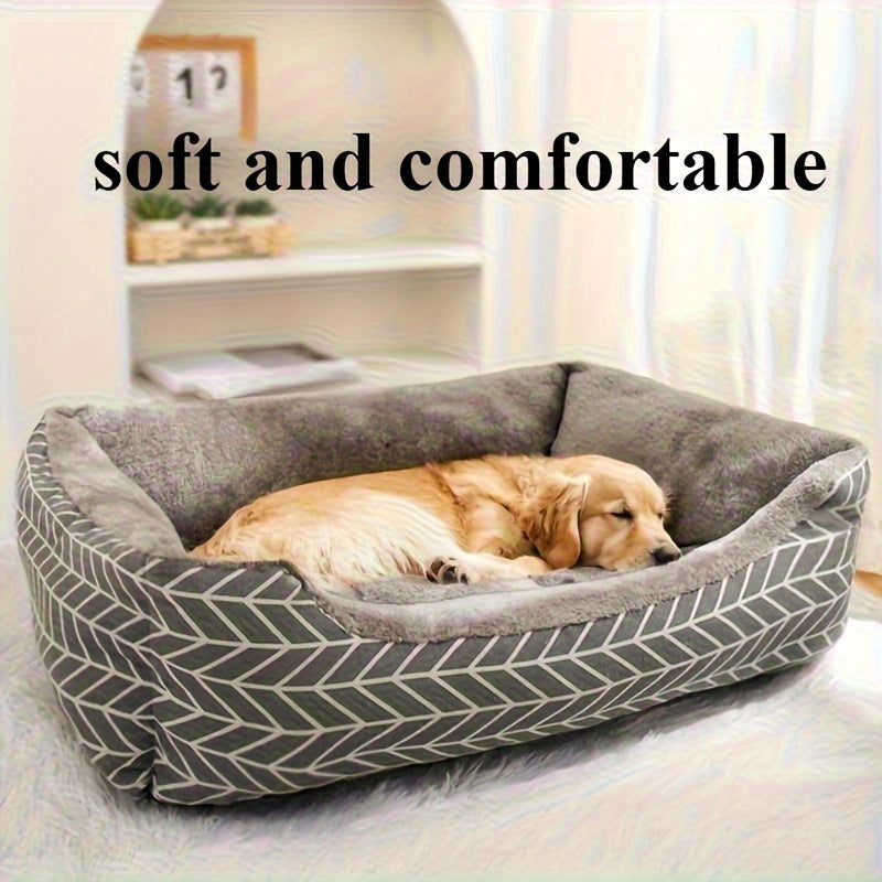 Cozy Gray Cat Bed with Diamond Pattern - Soft Polyester Pet Bed for Indoor Cats, Machine Washable & Durable, Perfect for Small Spaces, Cat Bed for Indoor Cats, Small Space Pet Bed, Modern Pet Furniture, Plush Pet Bed
