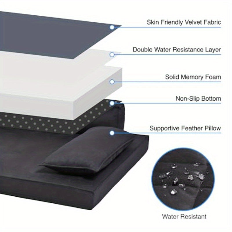 Luxury Orthopedic Dog Bed with Bolsters Modern SofaStyle Pet Lounger with portive Pillows High Quality and Washable Cover Large Dog Bed for Indoor and Outdoor Use Grey 46 x 34, Round Large Dog Bed, Washable Cover Orthopaedic Dog Beds, Dog Bed Cover, Thick