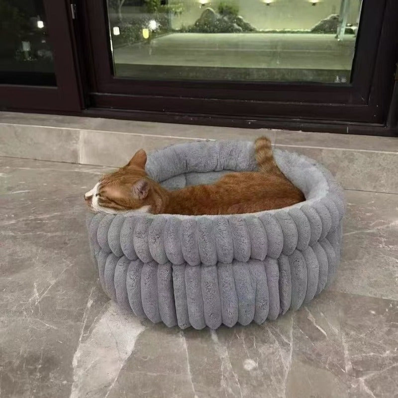 1pc Washable Donut Pet Bed for Cats & Small Dogs - Super Soft Round Litter Box with Non-Slip Bottom, Indoor Use, All-Season Comfort, Available in Multiple Sizes, Cat Litter Box, Cozy Cat Furniture, Decorative Cat Bed, Easyclean Material