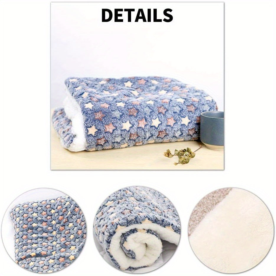 Set of Washable Mattresses for Guinea Pigs, Rabbits, and Small Animals - Cozy Star Pattern Winter Bedding with Soft Blue Fabric, Perfect for Indoor Pets Like Guinea Pigs, Rabbits, Mice, Hedgehogs, and Sugar Gliders, Rabbit Bedding | Star Pattern Bedding |
