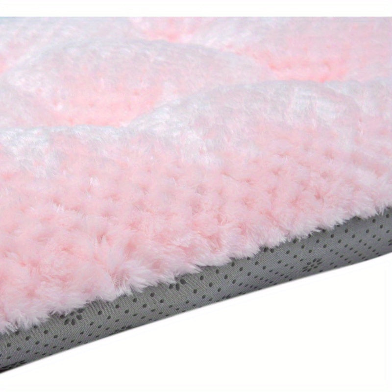 Fuzzy Deluxe Pet Bed - Super Plush Dog & Cat Bed with Soft Pink Faux Fur, Machine Washable & Dryer Friendly, 15x23 Inch, No Assembly Needed for Small Dogs & Cats, Cozy Indoor/Outdoor Use, Pet Bed for Dogs, Indoor Pet Bed, Cozy Pet Bed, Plush Pet Bed