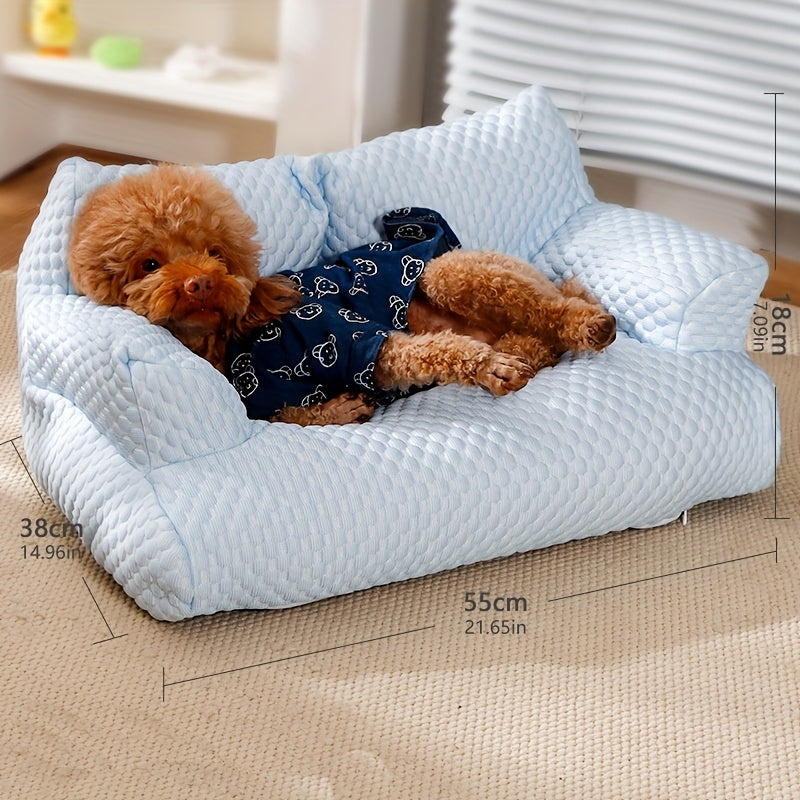 lezizi All-Season Pet Bed Sofa - Removable Washable Cover, Soft Polyester Cushion Pad, Lightweight & Portable Cat or Small Dog Bed for Indoor/Outdoor Use - Ideal for Kittens, Puppies, Cats, Small Dogs, Dog Couch Bed, Sofastyle Pet Furniture, Cooling Mesh