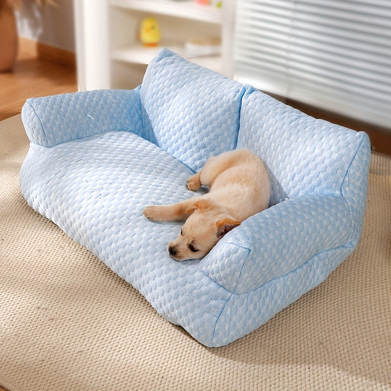lezizi All-Season Pet Bed Sofa - Removable Washable Cover, Soft Polyester Cushion Pad, Lightweight & Portable Cat or Small Dog Bed for Indoor/Outdoor Use - Ideal for Kittens, Puppies, Cats, Small Dogs, Dog Couch Bed, Sofastyle Pet Furniture, Cooling Mesh