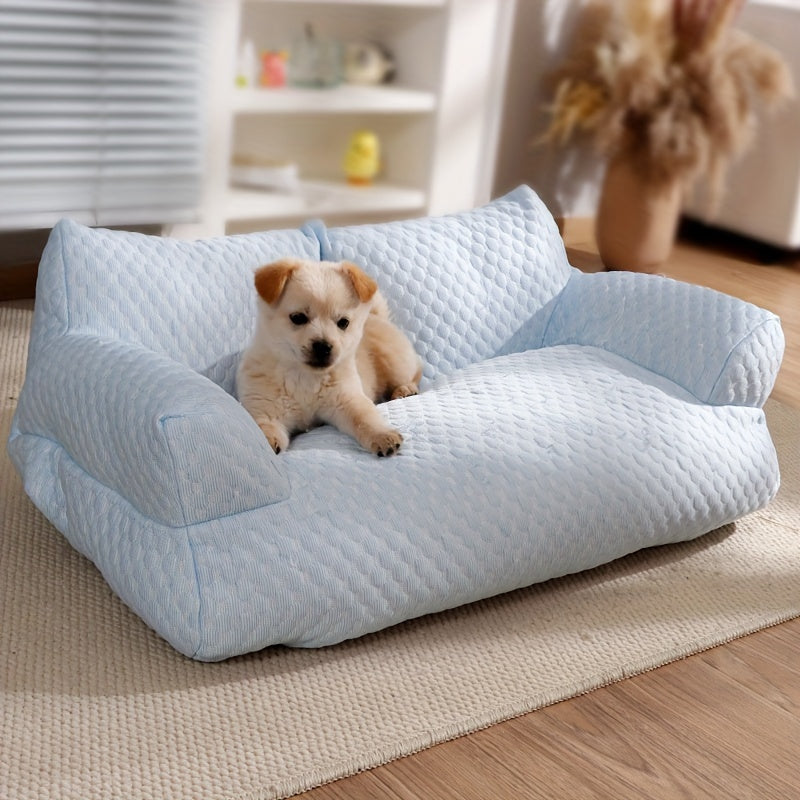 lezizi All-Season Pet Bed Sofa - Removable Washable Cover, Soft Polyester Cushion Pad, Lightweight & Portable Cat or Small Dog Bed for Indoor/Outdoor Use - Ideal for Kittens, Puppies, Cats, Small Dogs, Dog Couch Bed, Sofastyle Pet Furniture, Cooling Mesh