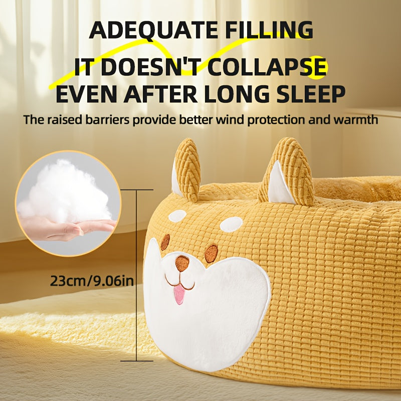 Extra Large Dog Bed - Heavy-Duty Removable Washable Pet Mattress with Non-Slip Bottom, All-Season Oval Dog Bed for Labrador, Golden Retriever, Large Breeds - Easy-Clean Polyester Bedding for Hardwood Floors & Carpets, Cozy Pet Resting Spot, Playful