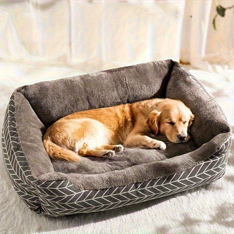 Cozy Gray Cat Bed with Diamond Pattern - Soft Polyester Pet Bed for Indoor Cats, Machine Washable & Durable, Perfect for Small Spaces, Cat Bed for Indoor Cats, Small Space Pet Bed, Modern Pet Furniture, Plush Pet Bed