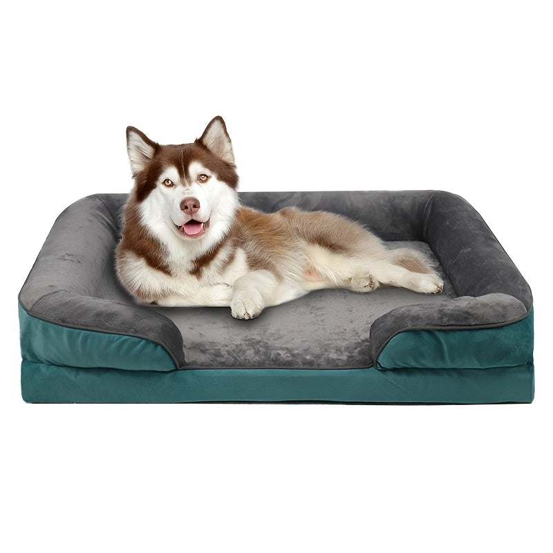Super Large Dog Orthopedic Dog Bed Washable Dog Sofa Bed, Supporting Foam Pet Sofa Bed, Detachable & Washable, All-Season Use, Comfortable & Soft, Antiskid Bottom, Suitable for All Dog Sizes (Small, Medium, Large, Extra Large), Polyester Material, Easy