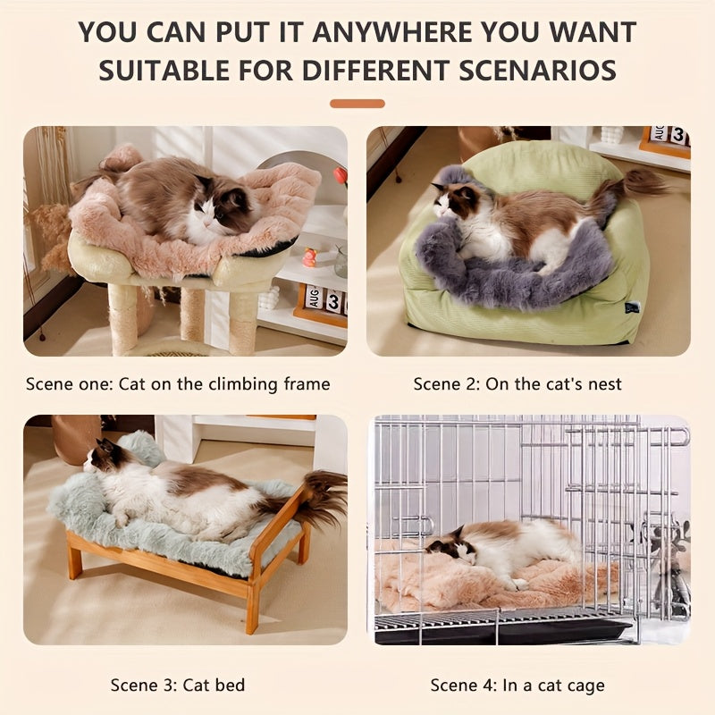 Luxurious Plush Pet Bed for Dogs & Cats - Soft, Warm, All-Season Comfort, Rectangular Polyester Blanket in Assorted Colors, Ideal for Small to Large Breeds