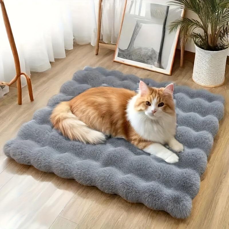 Luxurious Plush Pet Bed for Dogs & Cats - Soft, Warm, All-Season Comfort, Rectangular Polyester Blanket in Assorted Colors, Ideal for Small to Large Breeds