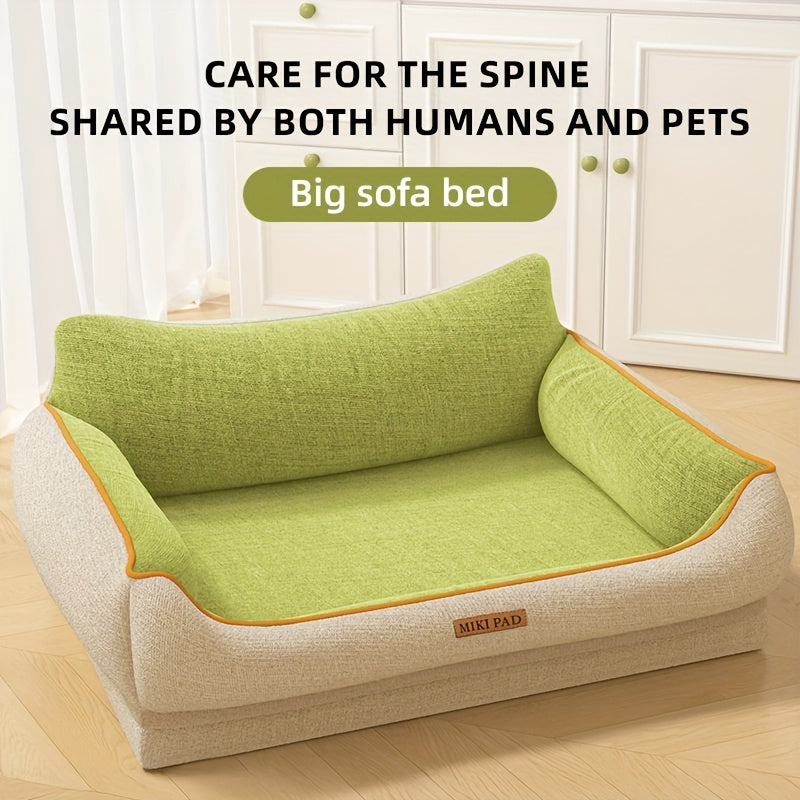All-Season Pet Sofa Bed for Dogs - Durable, Washable, Tear-Resistant, Spine-Shared Design with Plush Cushion & Sturdy Frame, Easy Assembly, Perfect for Medium to Large Breeds, Cozy Indoor/Outdoor Use, Dog Bed, Indoor Pet Furniture, Modern Pet Furniture,