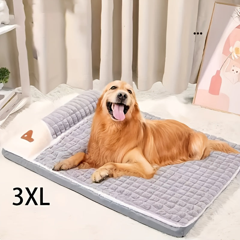 3XL Orthopedic Dog Bed for Medium Breeds - Soft Polyester Fiber with Heart-Shaped Pillow, Gray Quilted Design for Ultimate Comfort and Support, Dog Bed Comfort | Heartshaped Pillow Bed | Orthopedic Pet Support, Large Dog Bed