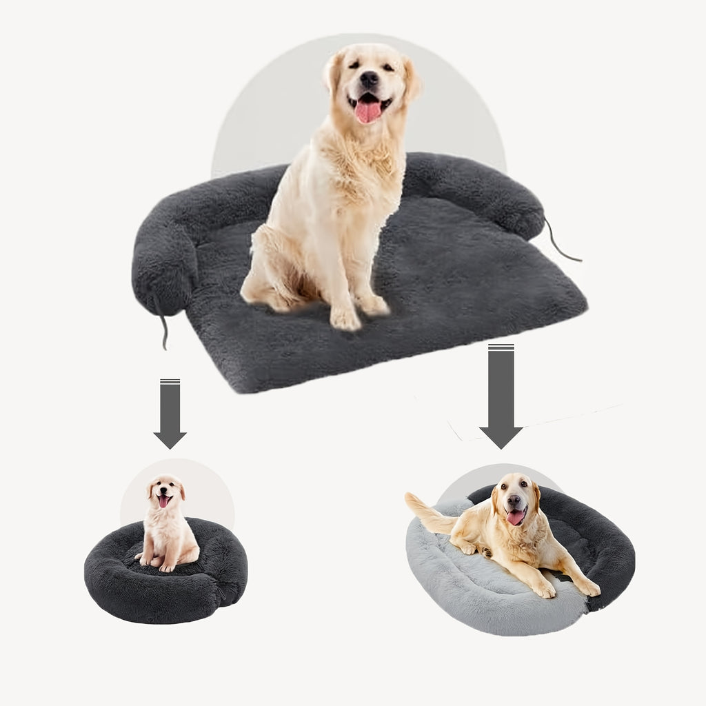 1pc pet sofa protective plush dog cushion sofa cat and dog sofa bed with soft neck cushion, dual-purpose pet bed dog sofa bed, dog sofa cushion universal for all seasons suitable for large, medium and small cats and dogs