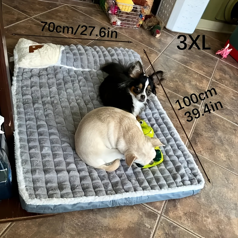 3XL Orthopedic Dog Bed for Medium Breeds - Soft Polyester Fiber with Heart-Shaped Pillow, Gray Quilted Design for Ultimate Comfort and Support, Dog Bed Comfort | Heartshaped Pillow Bed | Orthopedic Pet Support, Large Dog Bed